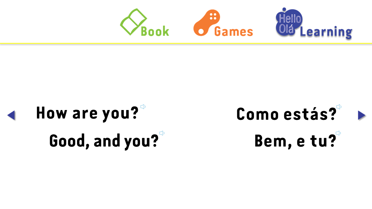 learning greetings: English - Portuguese